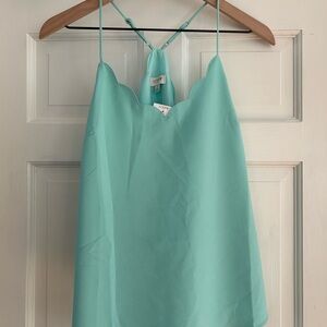NWT J. Crew Turquoise Scalloped Camisole